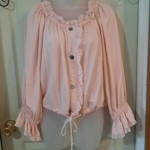 Ramy Brook Gwen Chambray Fringed Edge Jacket